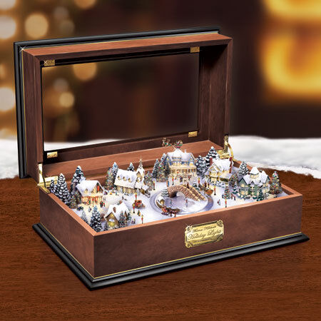 Thomas Kinkade Holiday Lights Masterpiece Wooden Music Box