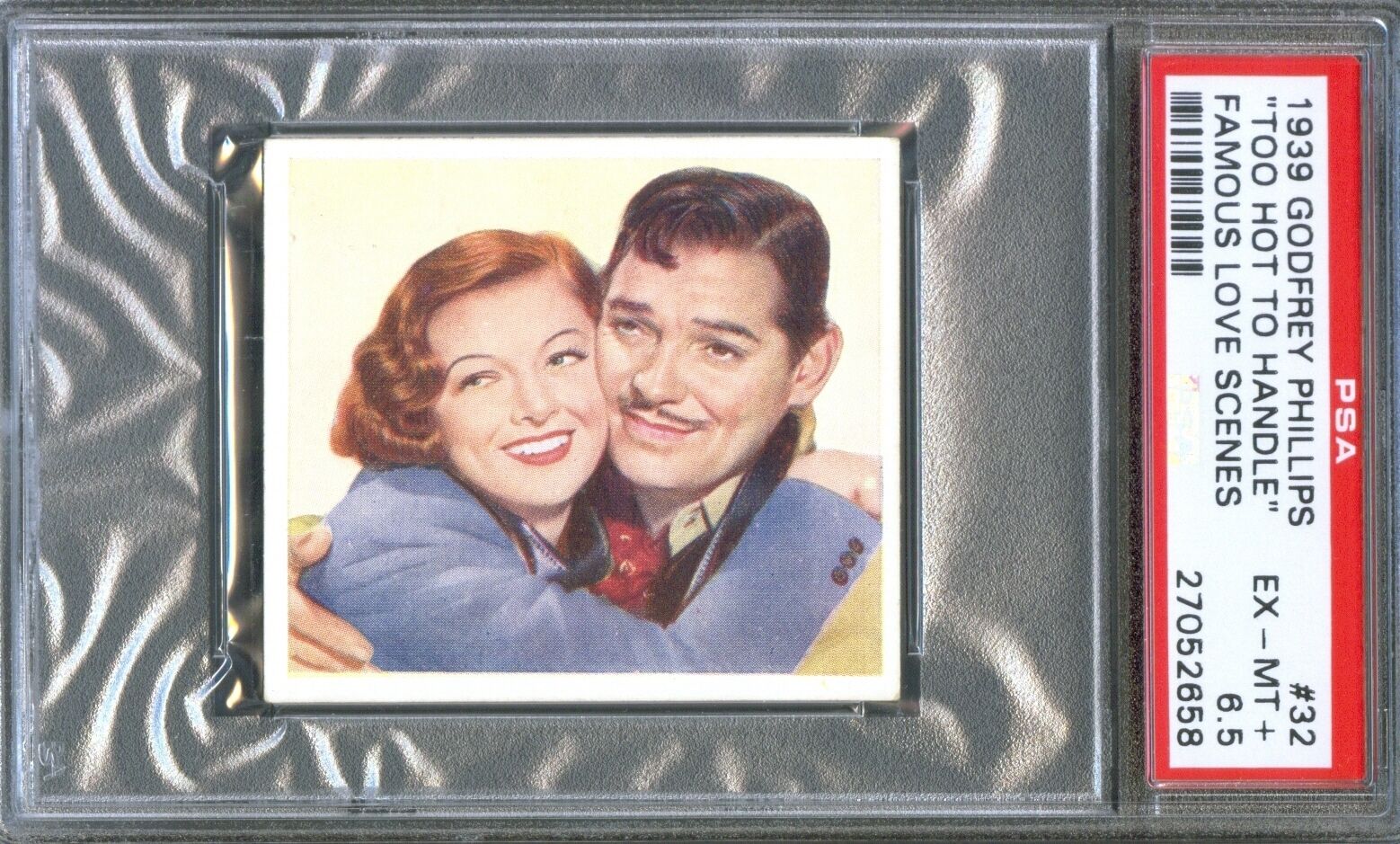 1939 Famous Love Scenes Card #32 Too Hot To Handle CLARK GABLE Myrna Loy PSA 6.5