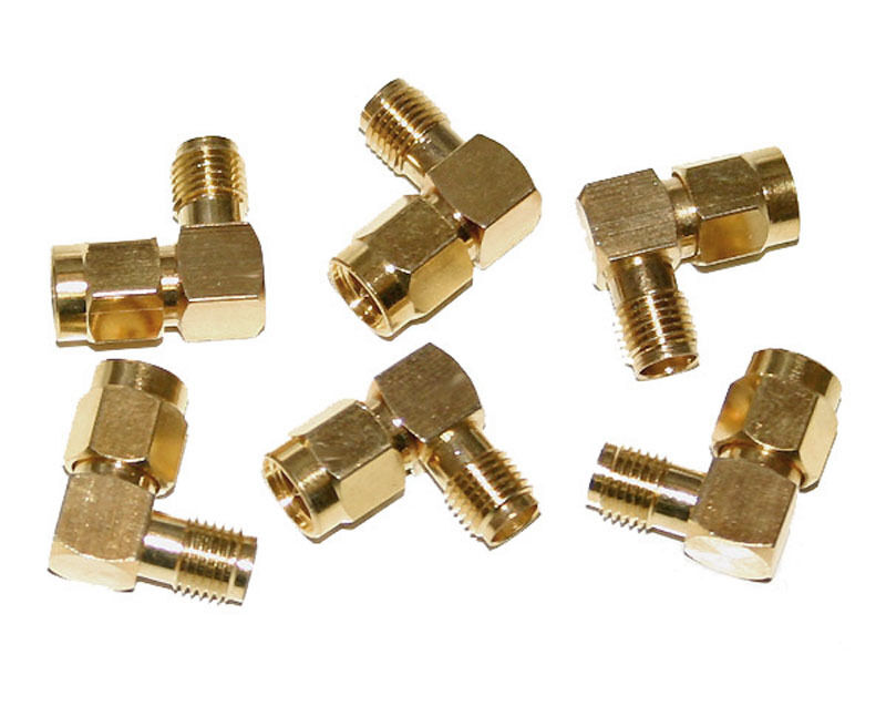 6x Right-Angle 90 Degree SMA Male to Female Adapter, Ham Radio Gold Plated 6Pcs