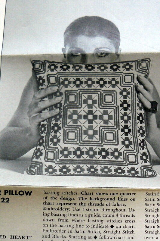 RARE 1960s Hardanger Pillow Mail Order Pattern