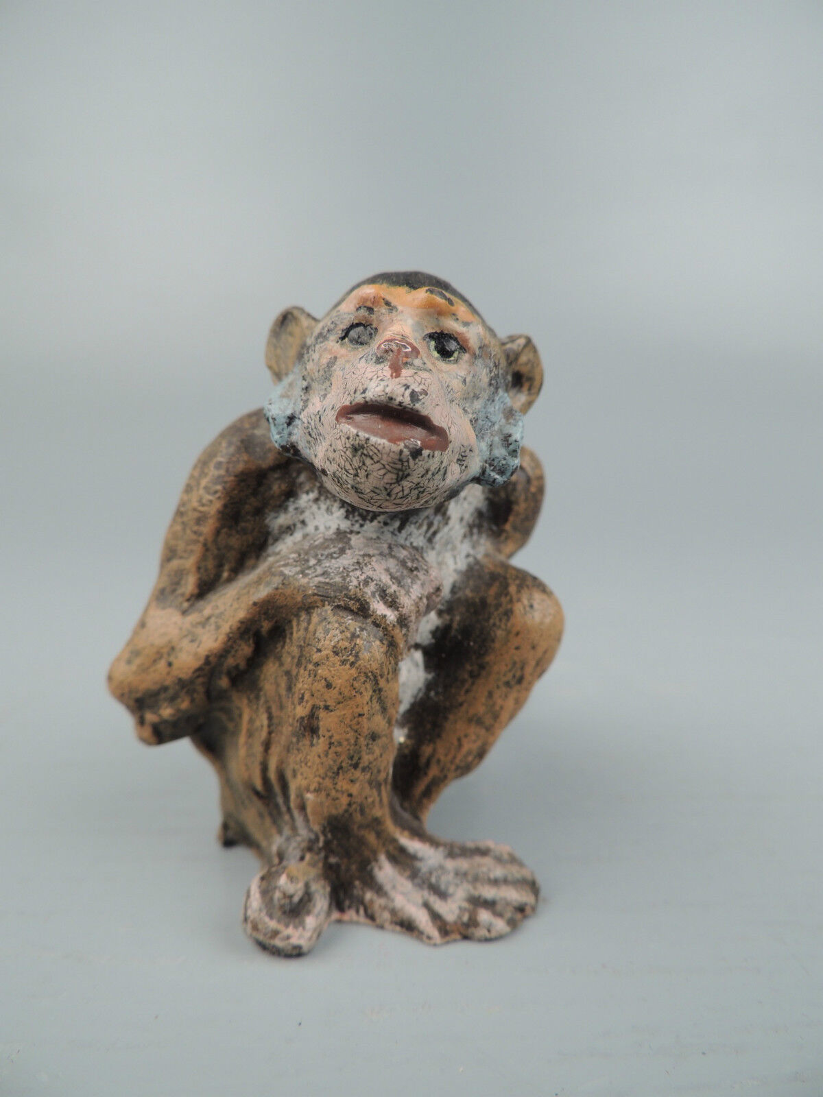 Cold Painted Vienna Bronze of a Seated Monkey or Chimpanzee - Austrian BR