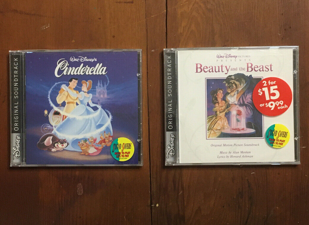 Lot Of 2 Disney Original Soundtrack CDs Beauty And The Beast Cinderella New