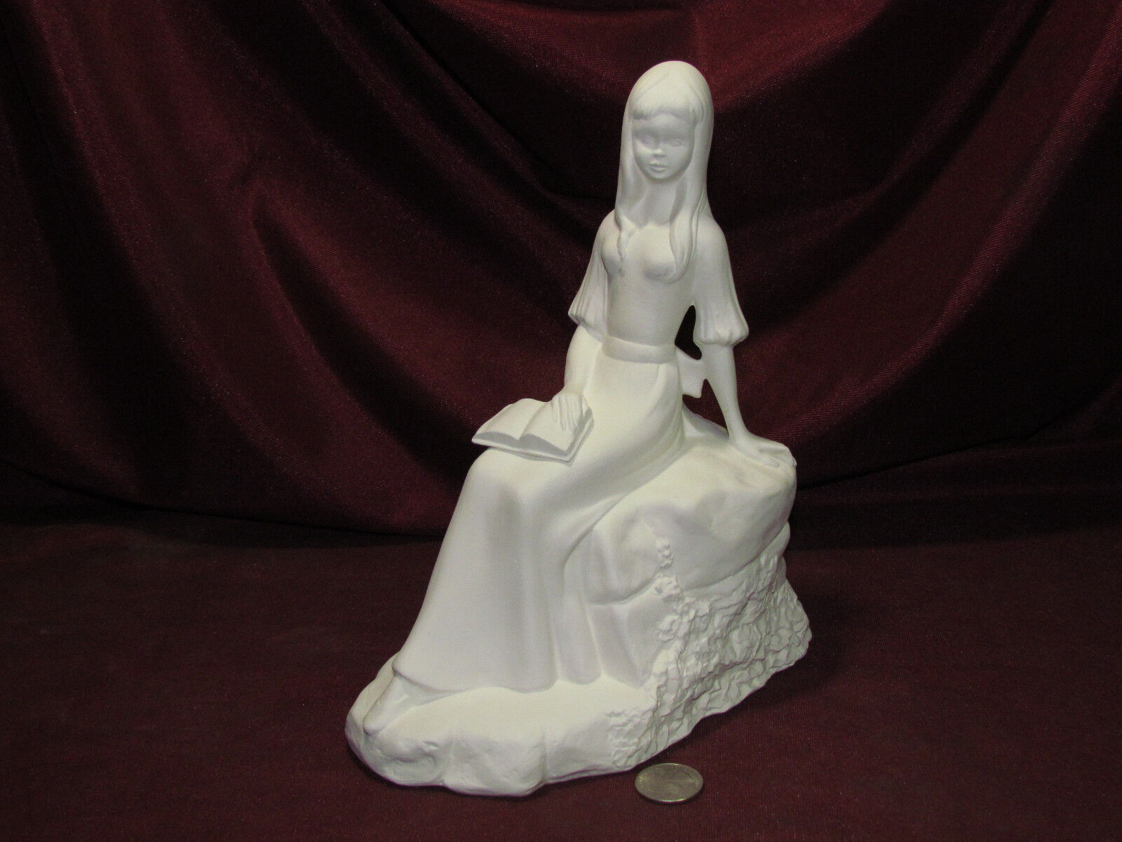 Ceramic Bisque Sitting Girl Missy Ready to Paint Unpainted U-Paint Vintage