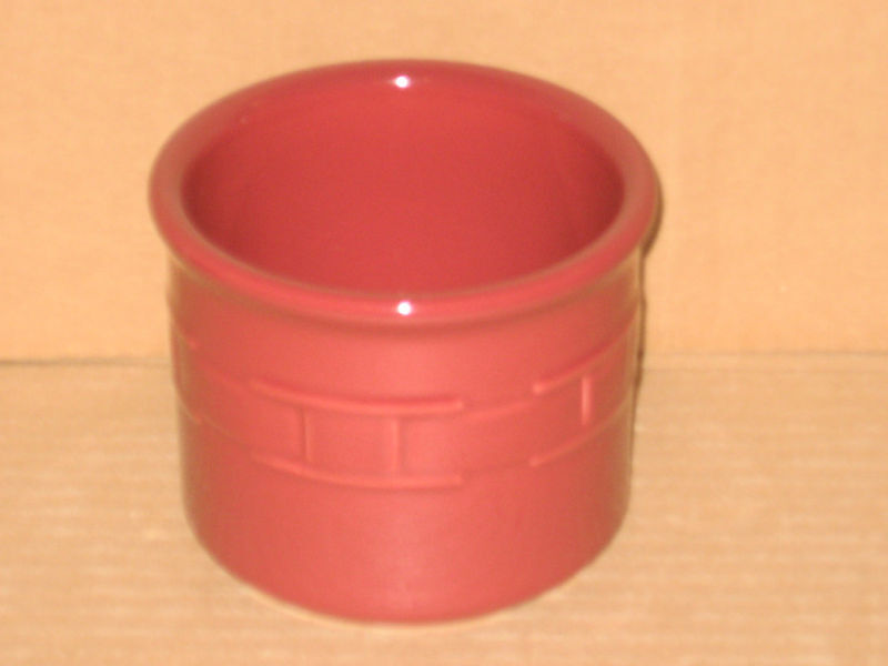 Longaberger 1 Pint Crock Paprika Red USA Pottery mint in box never used