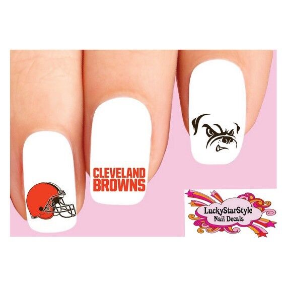 Waterslide Nail Decals Set of 20 - Cleveland Browns Football Assorted