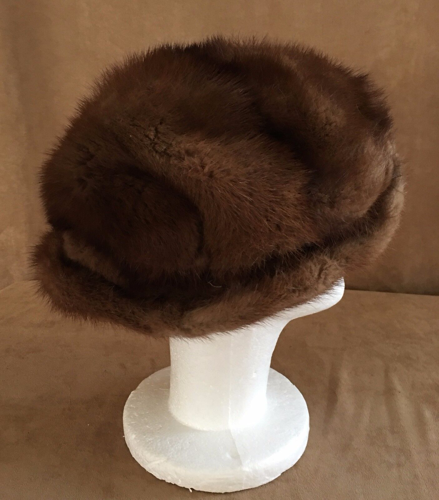 Mink Fur Vintage hat womens brown 22\