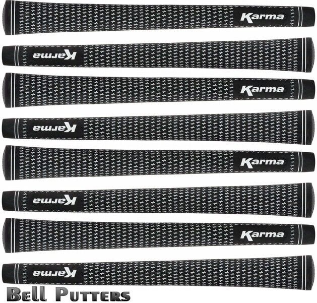 Eight (8) Karma Velvet Midsize Black/White Golf Grips-Mens/Men\'s Grip-55 grams