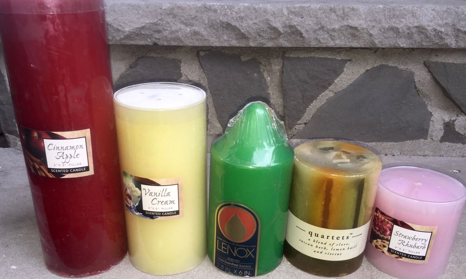 Candle Scented Bundle Value Pack Sale package of 5 varied sizes scents colors