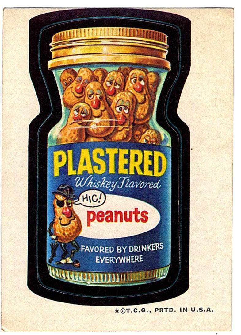 1973 Topps Wacky Packages - Plastered Peanuts (2nd series, tan)
