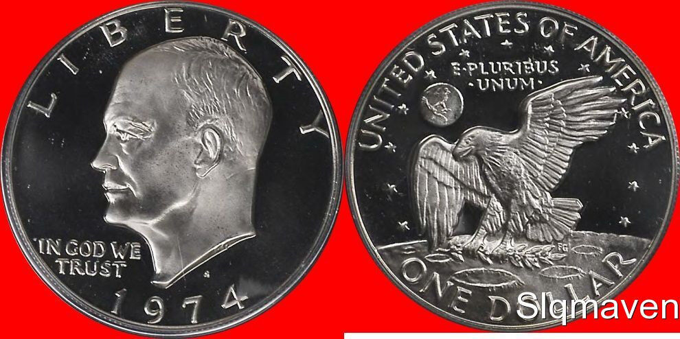 1974 S Clad Eisenhower Dollar Cameo Gem Proof No Reserve
