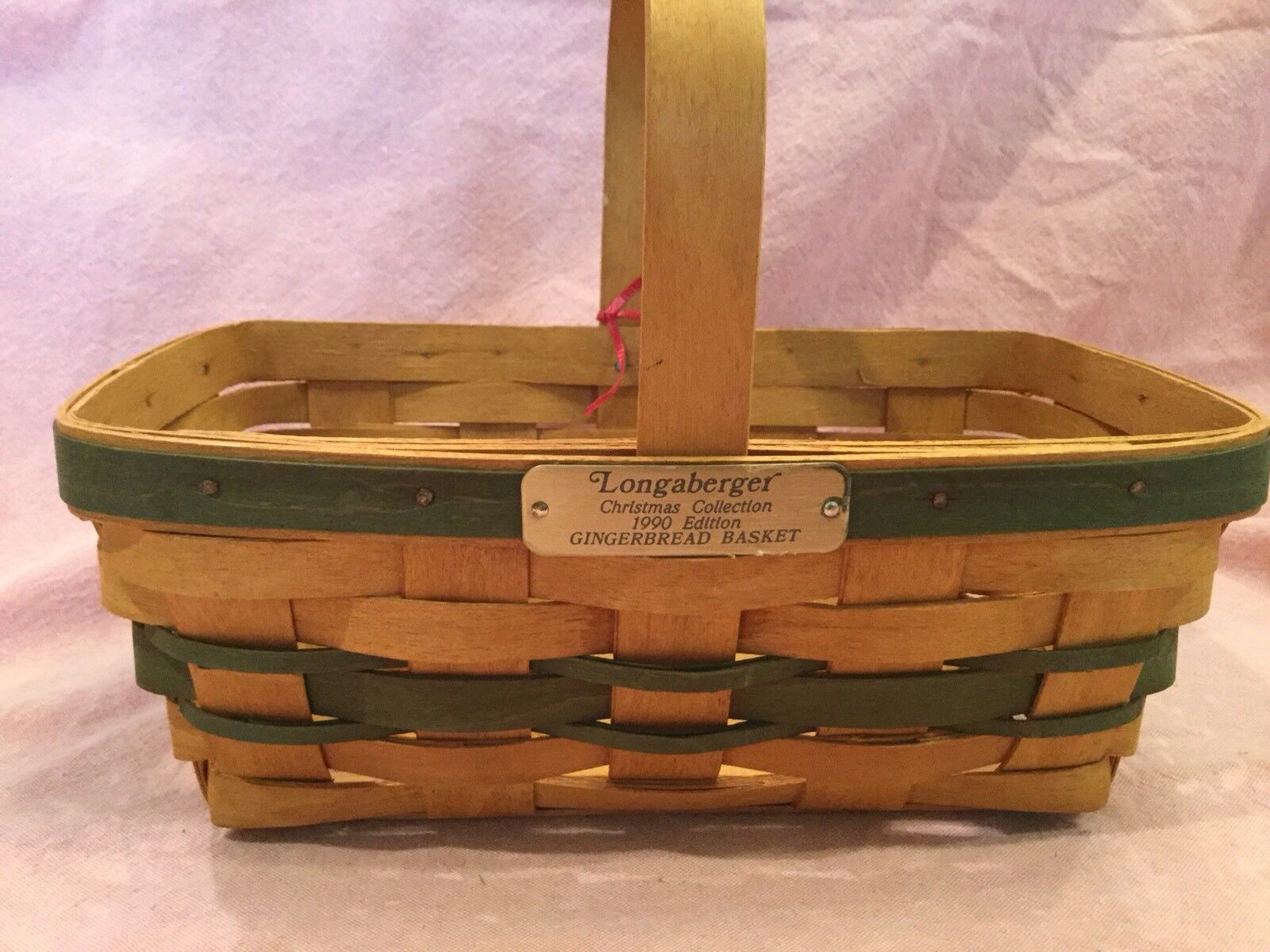 Longaberger 1990 Christmas Gingerbread Basket - Green 3400-AGST