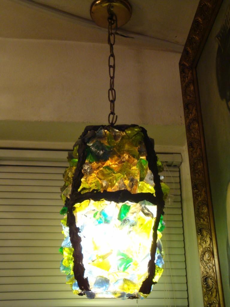 ACCEPTING BEST OFFERS RARE IMPORTANT ANTIQUE COLORFUL CHUNK GLASS CHANDELIER