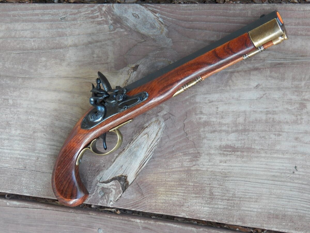 Replica Colonial Kentucky Flintlock Pistol Davy Crockett Daniel Boone Prop Gun