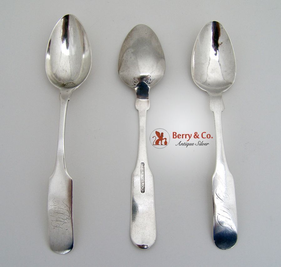 Colonial Coin Silver 3 Teaspoons 1760 Norwich Connecticut