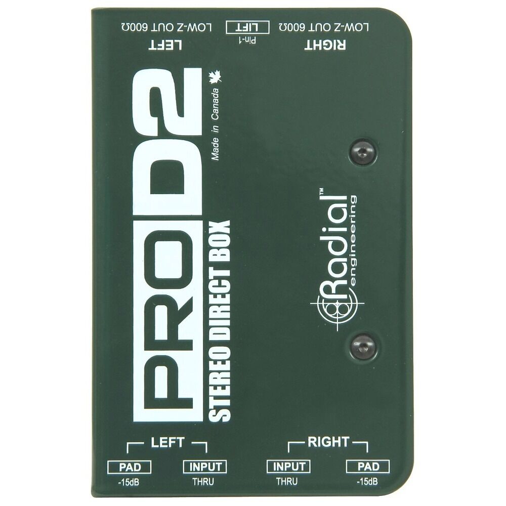 Radial ProD2 Passive Stereo Direct Box DI Guitar Bass Keyboard Pro D2 2 channel