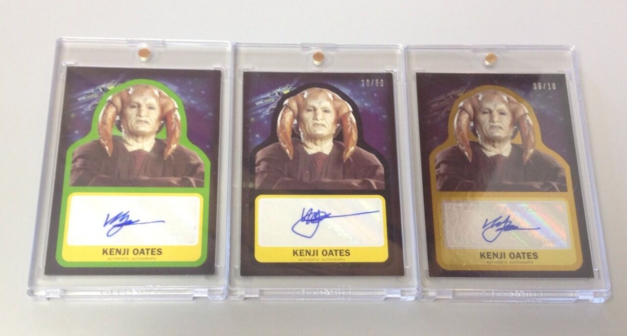 STARS WARS JOURNEY TO THE FORCE AWAKENS KENJI OATES GOLD/SILVER/BASE AUTOS