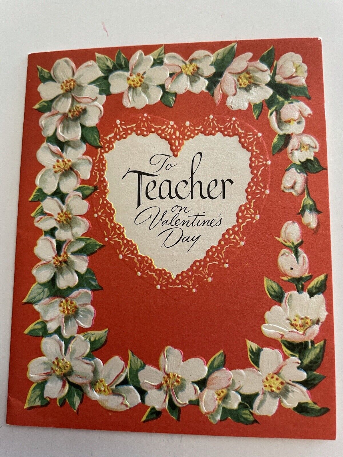 Vintage Collectible Forget Me Not Valentine Day Card To Teacher