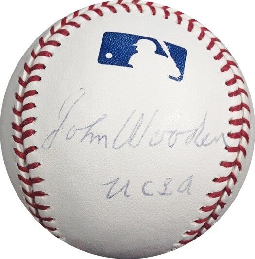 John Wooden Signed Inscribed UCLA Mlb Baseball Hof Coach Autograph PSA Coa