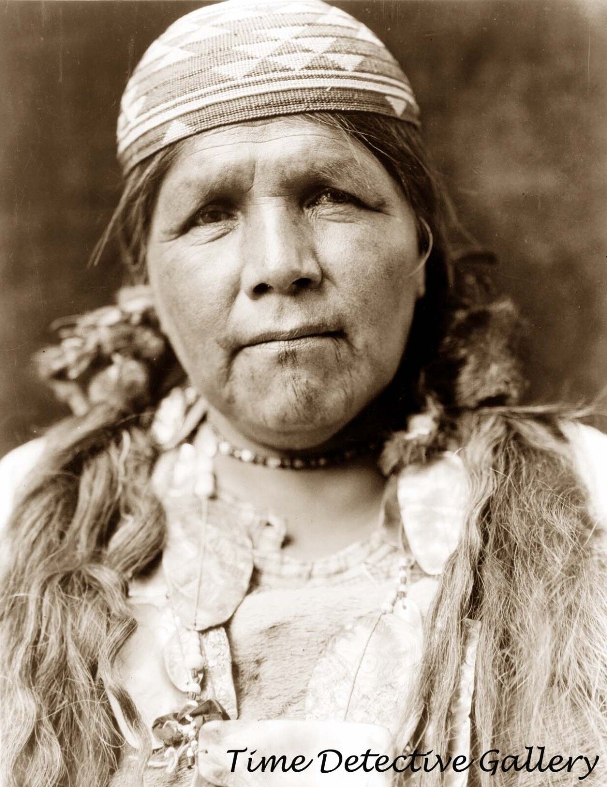 Native American Hupa Shaman Woman, California - Historic Photo Print