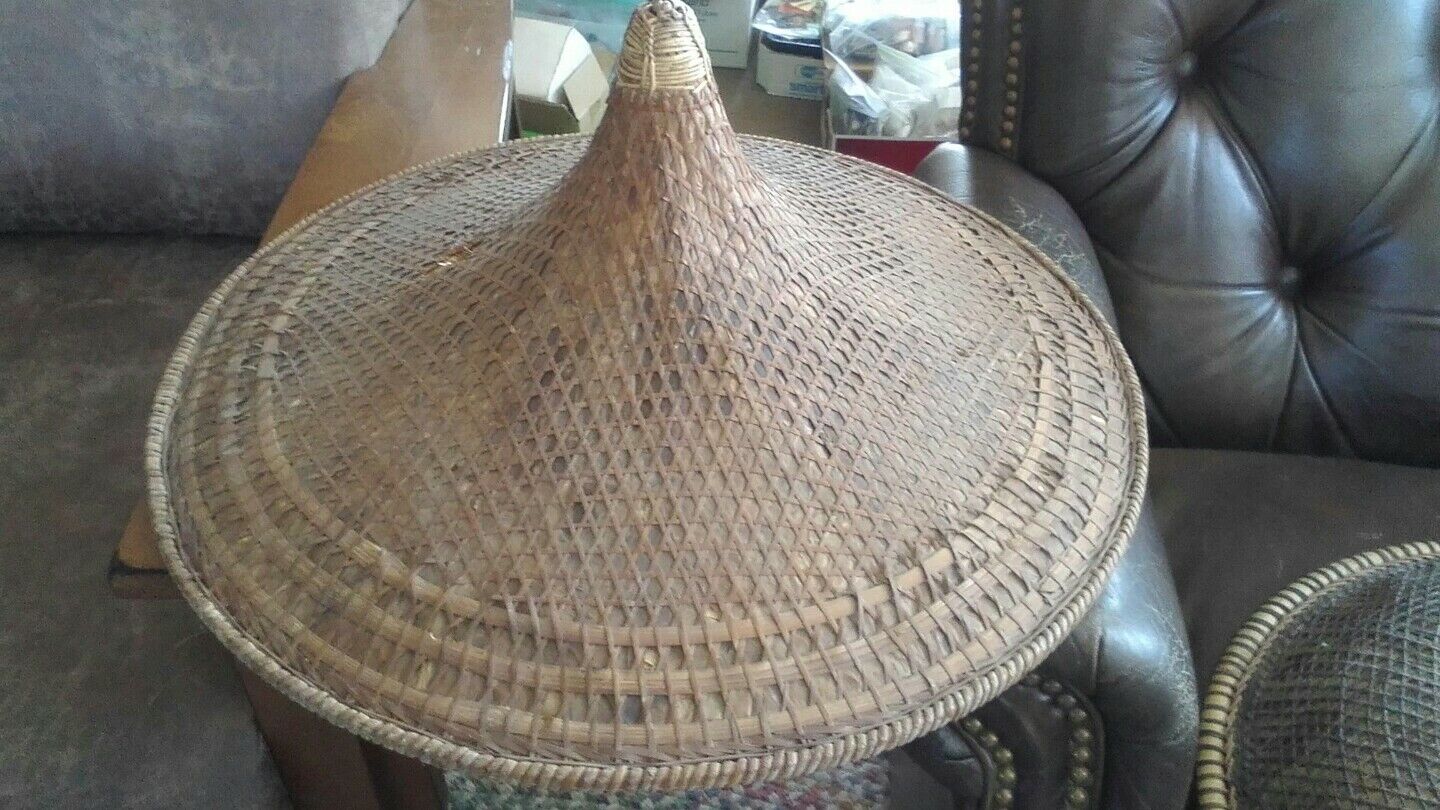 antique/vintage asian straw hat age & Origan unknown collectors estate find
