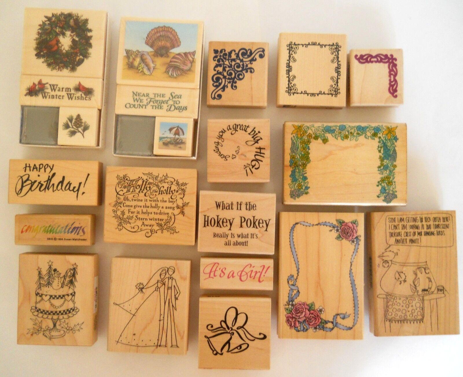 LOT of 21 RUBBER STAMPS Inkadinkado, Stampendous, Inky after dark ...New