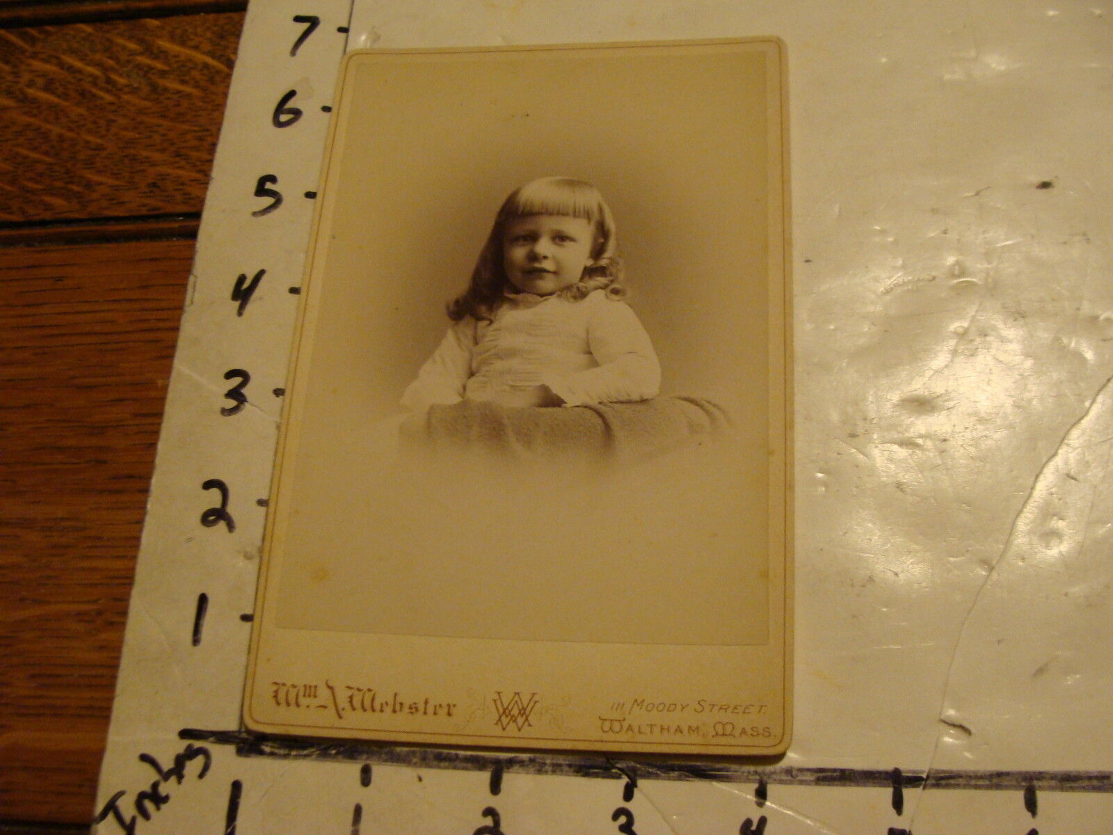 vintage Photo: PORTRAIT OF CHILD by WM. A. WEBSTER, WALTHAM, MASS.