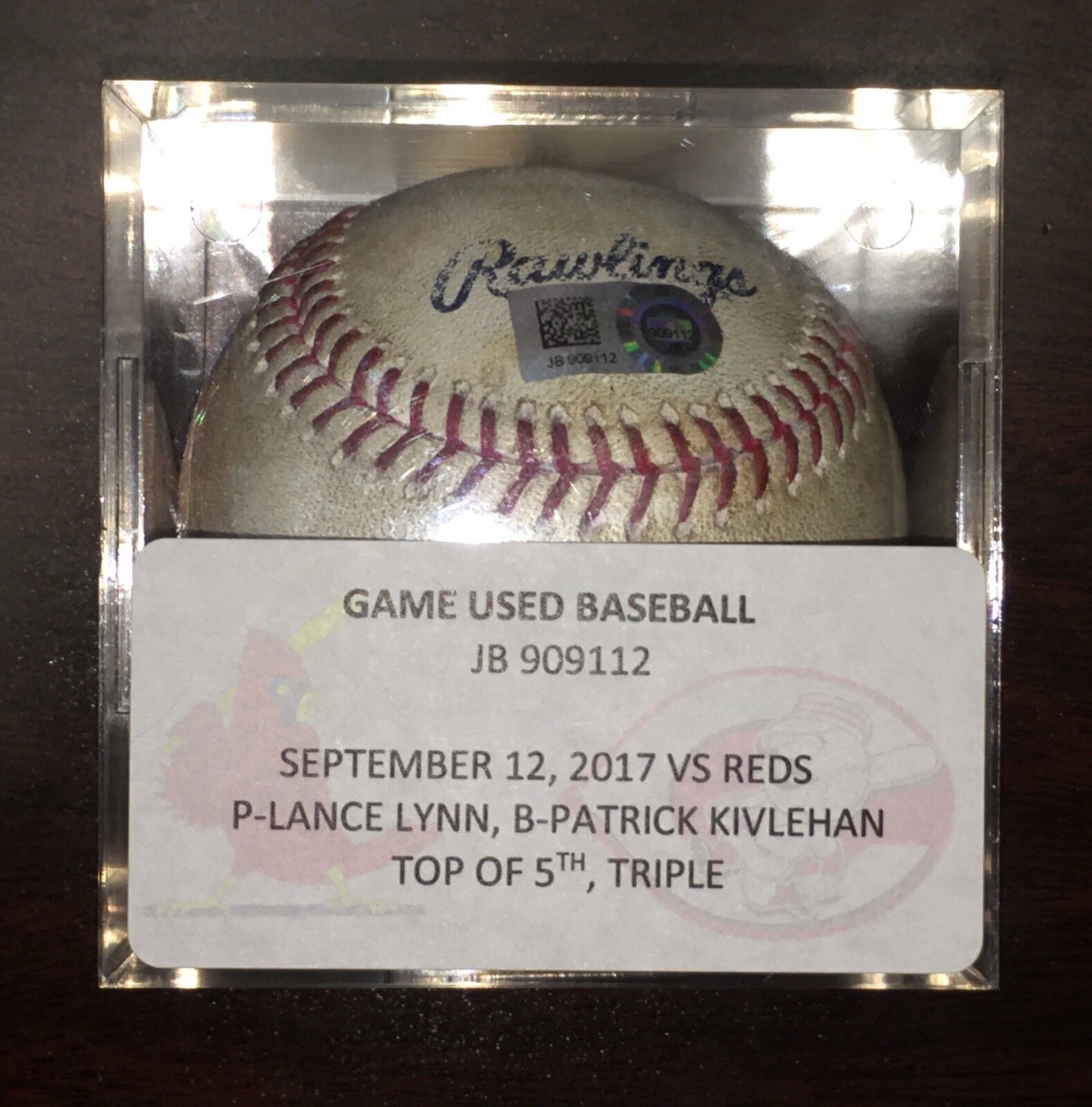 Patrick Kivlehan Cincinnati Reds Game Used 1st Career Triple Baseball MLB HOLO