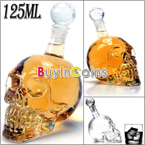 125ml Crystal Skull Head Vodka Whiskey Shot Glass Bottle Drinking Bar Stylish