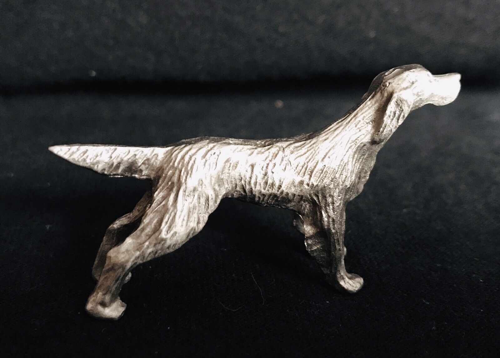 Pewter English Pointer Dog Puppy Highly Detailed Silver Metal Figurine Statue