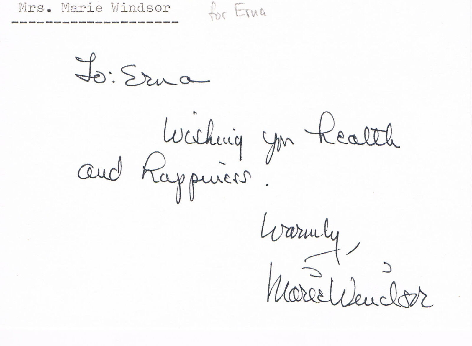 Marie Windsor 1919-2000 autograph signed card 4\