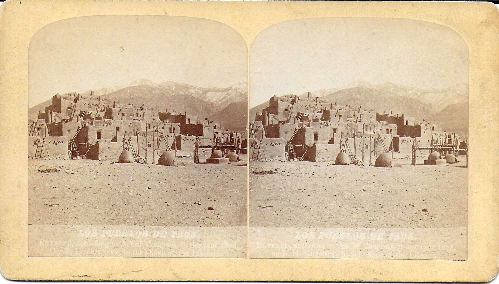 Byron H Gurnsey Stereoview of the Pueblos of Taos New Mexico 1870s