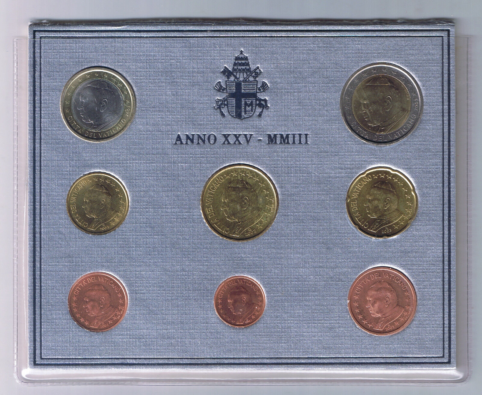 2003 Vatican City Mint Set 8 Coins 1 cent to 2 euro Stato Citta del Vaticano UNC