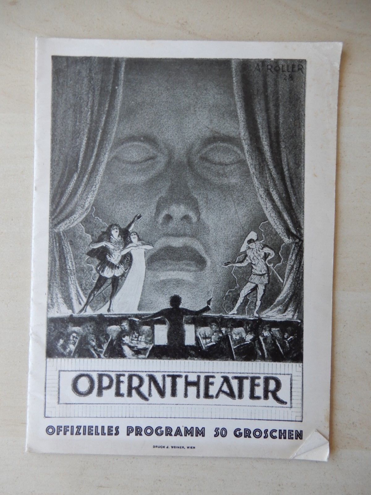 February 15th, 1929 - Operntheater Playbill - Der Hofentavalier - Mani