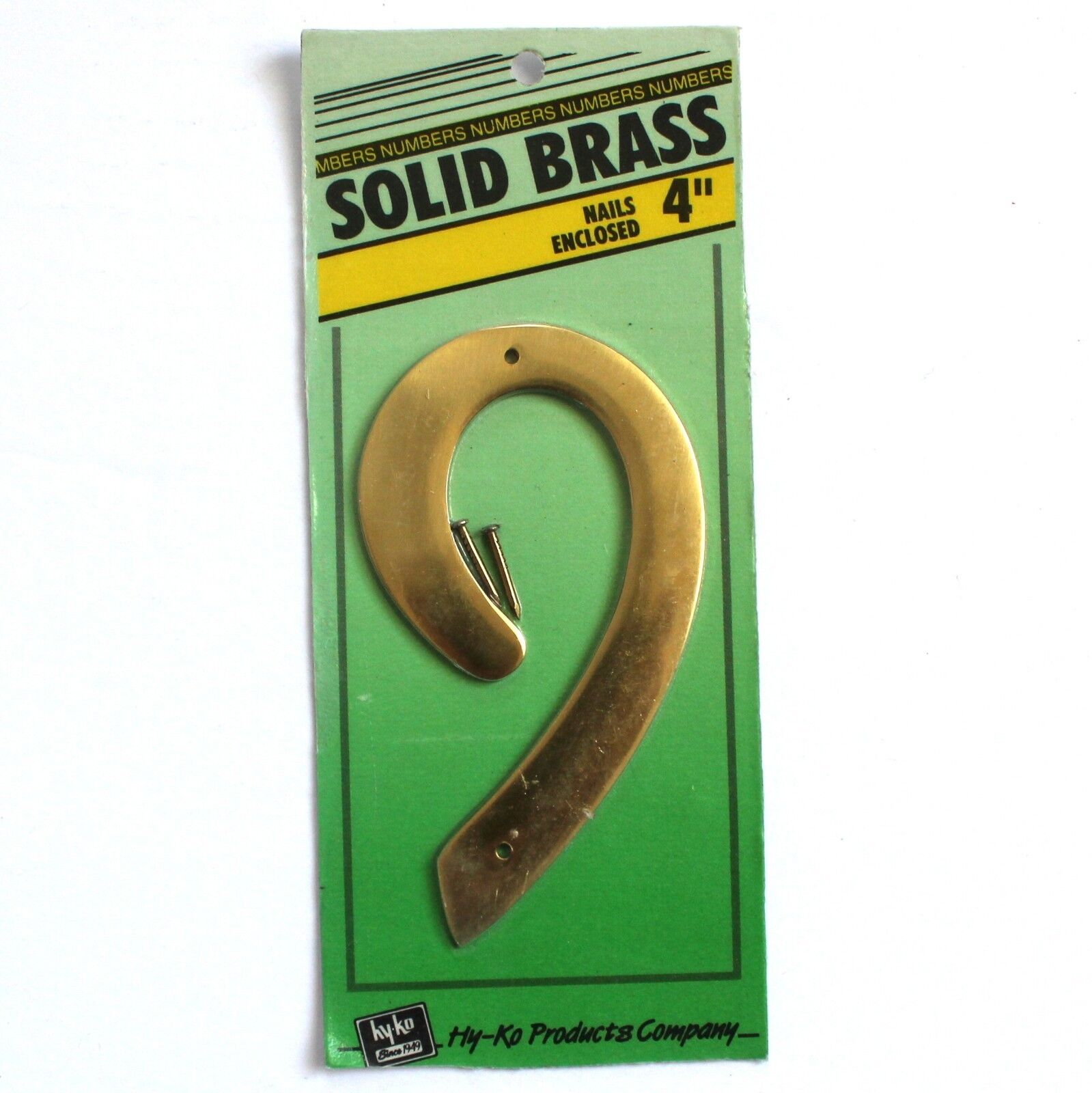 NEW Deadstock Vintage Solid Brass House Number # 9 or 6 4\