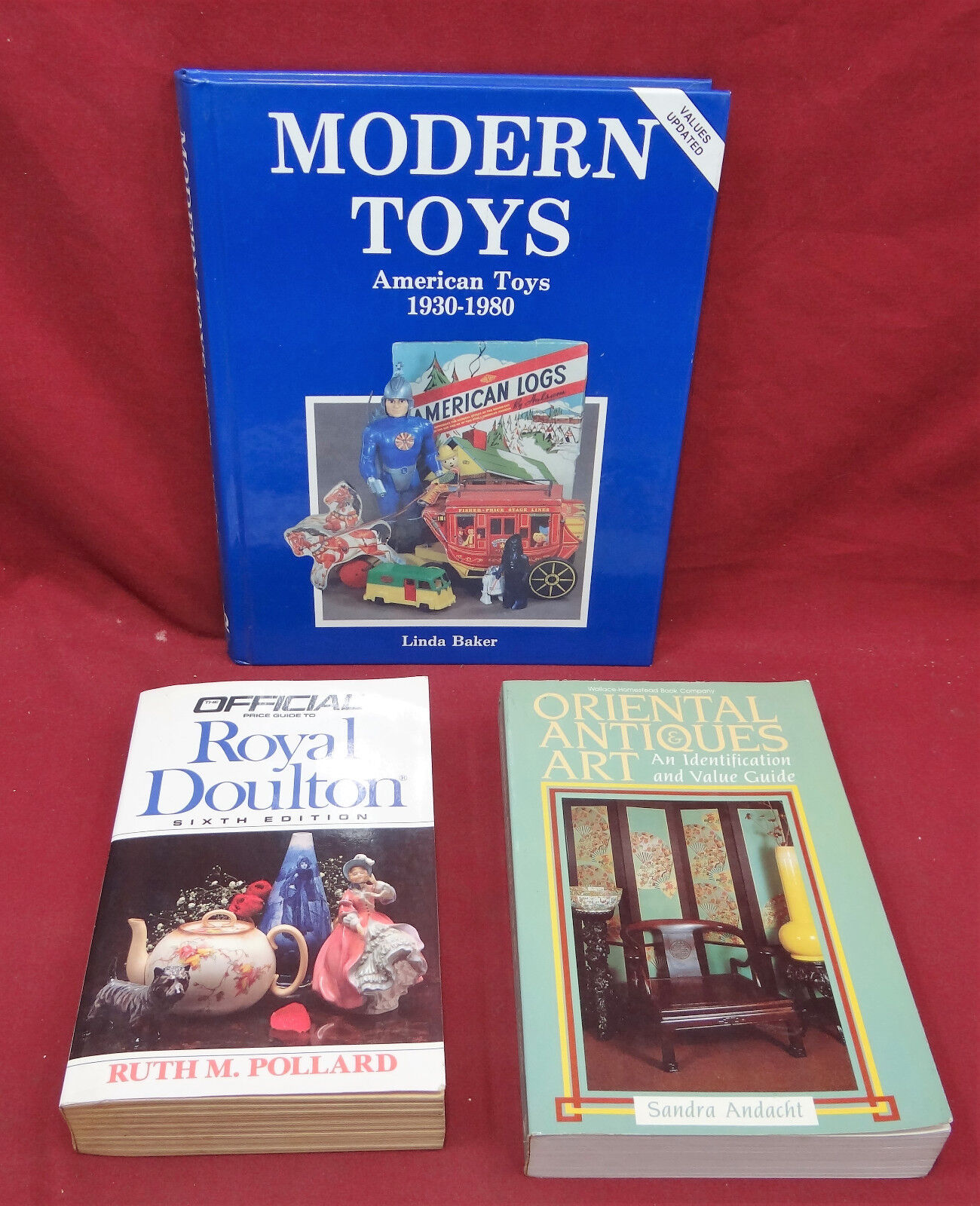 3 Book Lot-Modern Toys 1930-80/Royal Doulton 6th ed/Oriental Antiques Art Guide