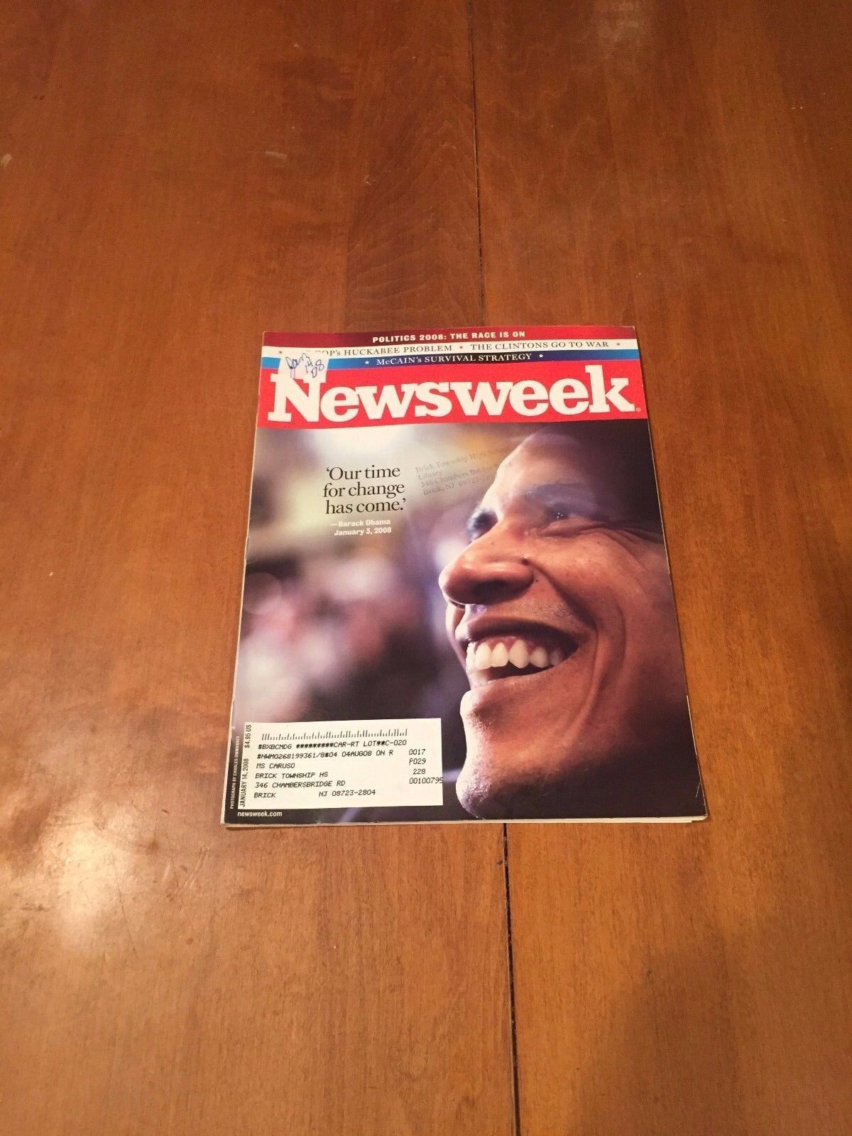Newsweek Magazine Our Time for Change has Come January 14 2008 Barack Obama