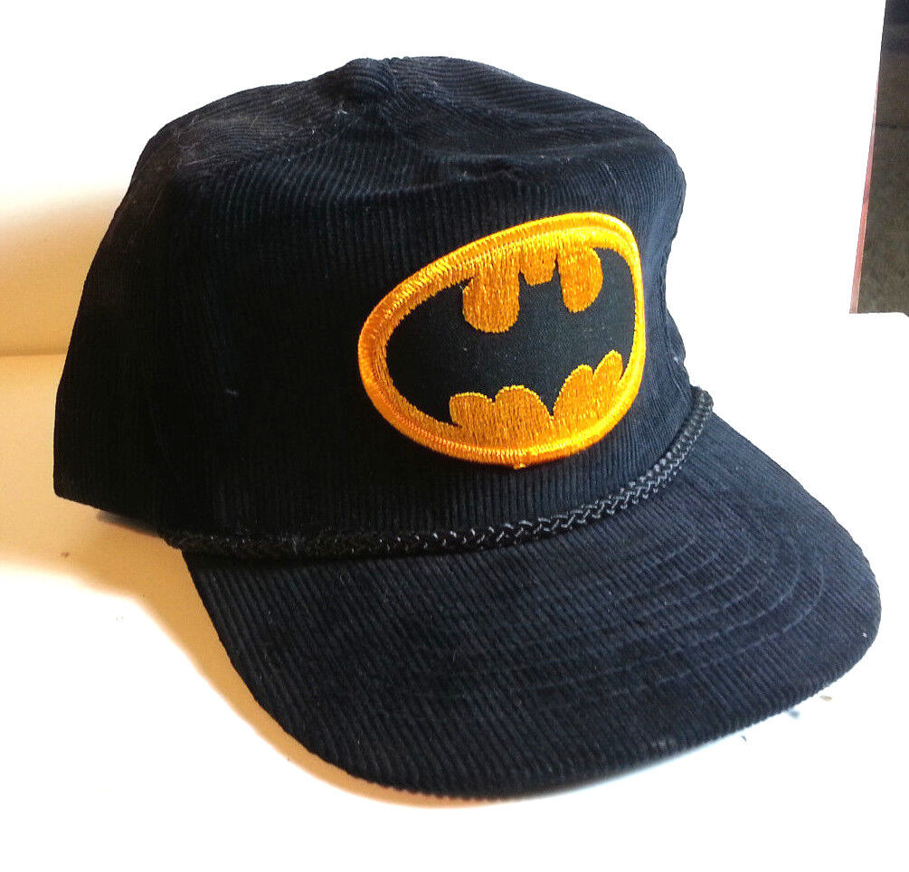 Warehouse Find-Vintage 1980s Batman Corderoy Adjustable Baseball Cap-Gold Patch