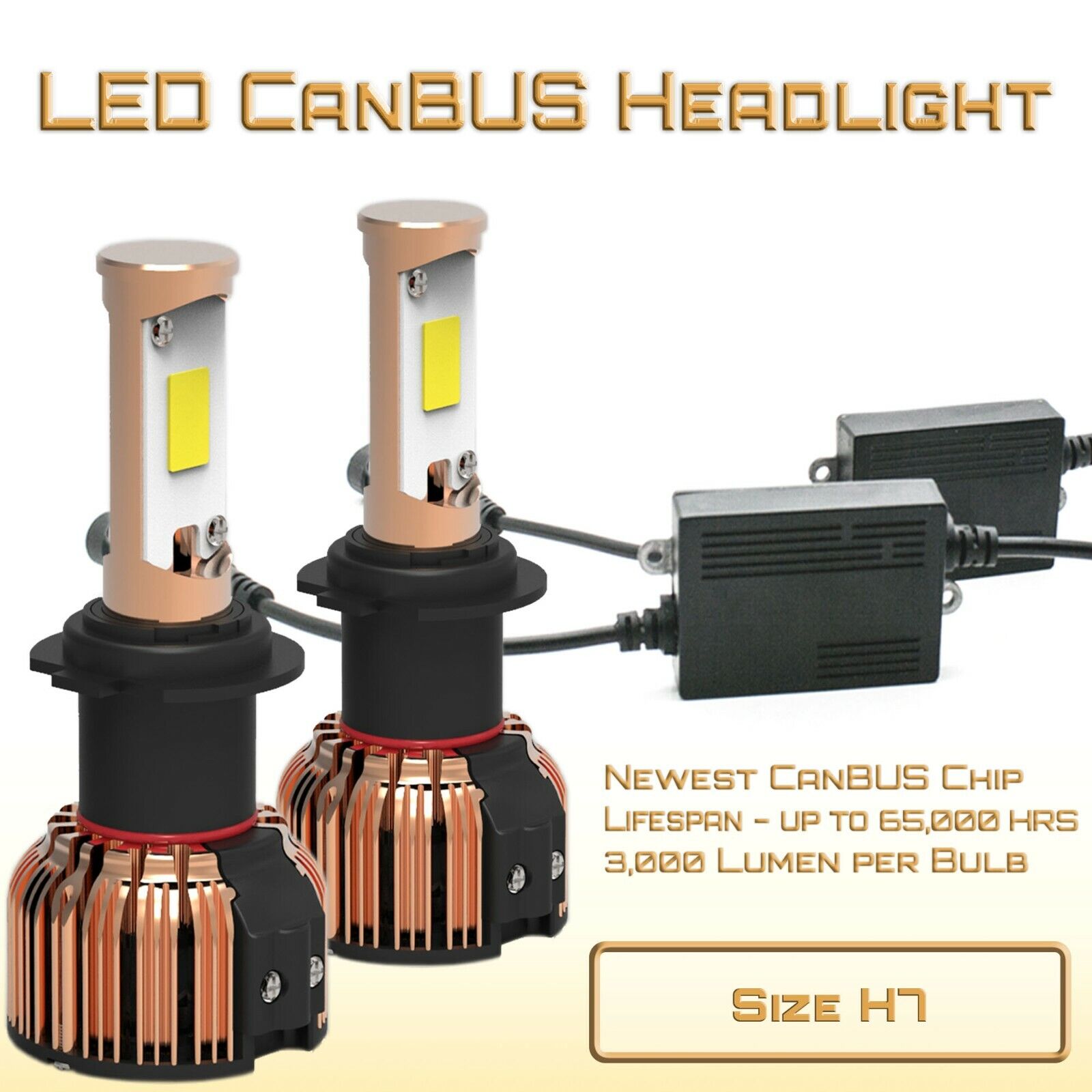 6000K Error Free LED Headlight Kit - H7 Conversion Kit for High Beam 