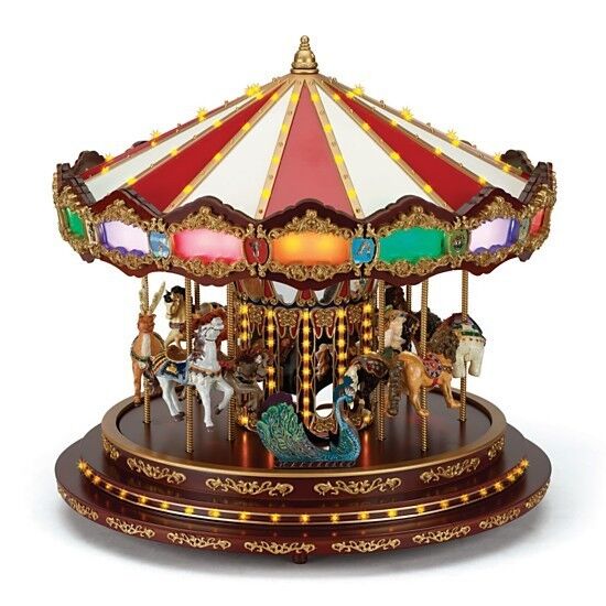 New 2012 Mr Christmas Marquee Grand Carousel Animated Holiday Royal Music Box.