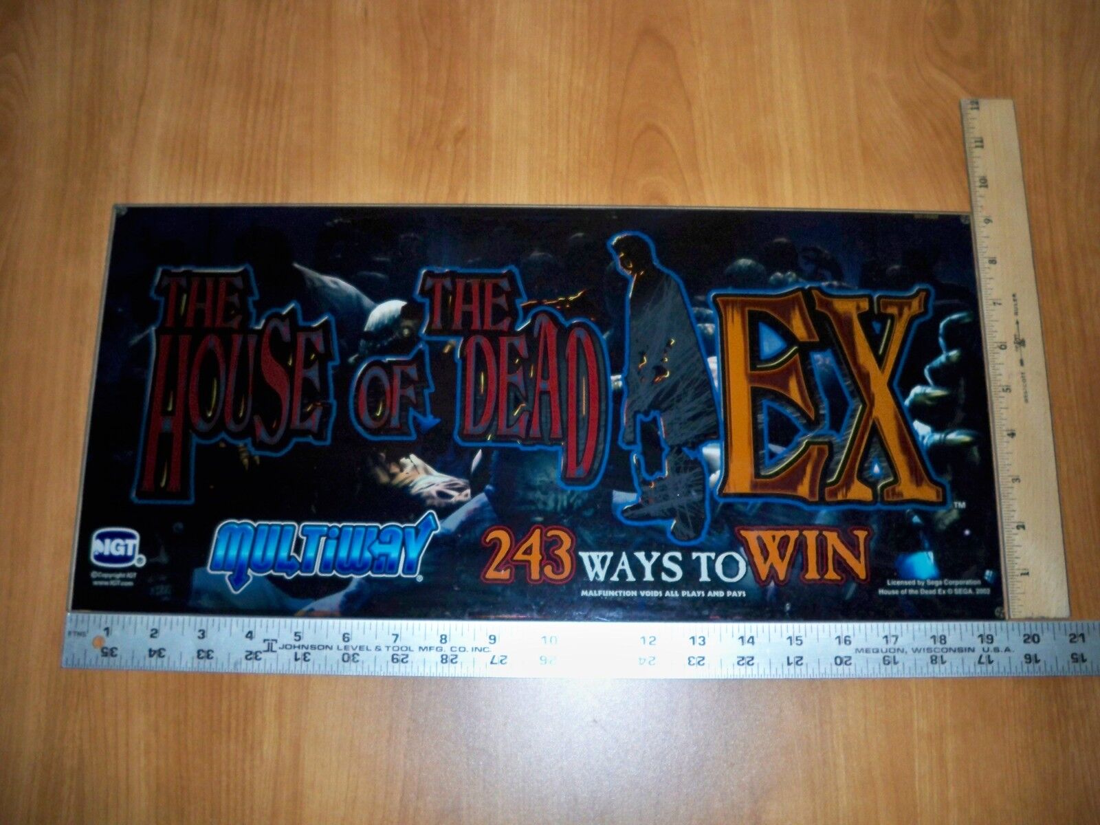 IGT The House of the Dead EX Slot Machine Glass - 