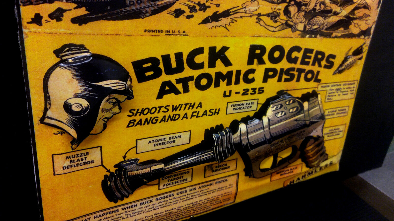 Buck Rogers Atomic Pistol Box Cover Art Poster in 3-D size11x17