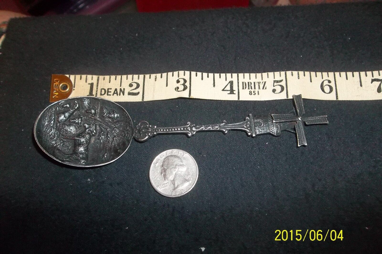 ANTIQUE DUTCH MECHANICAL WINDMILL CREST SILVER SPOON hh 90 sterling 