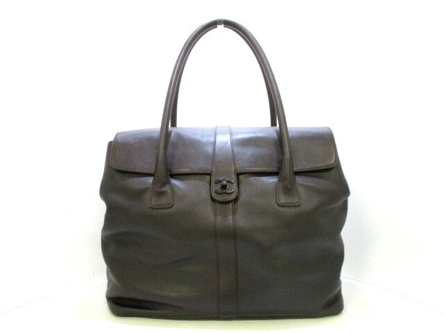 Authentic CHANEL Dark Brown Lambskin Handbag