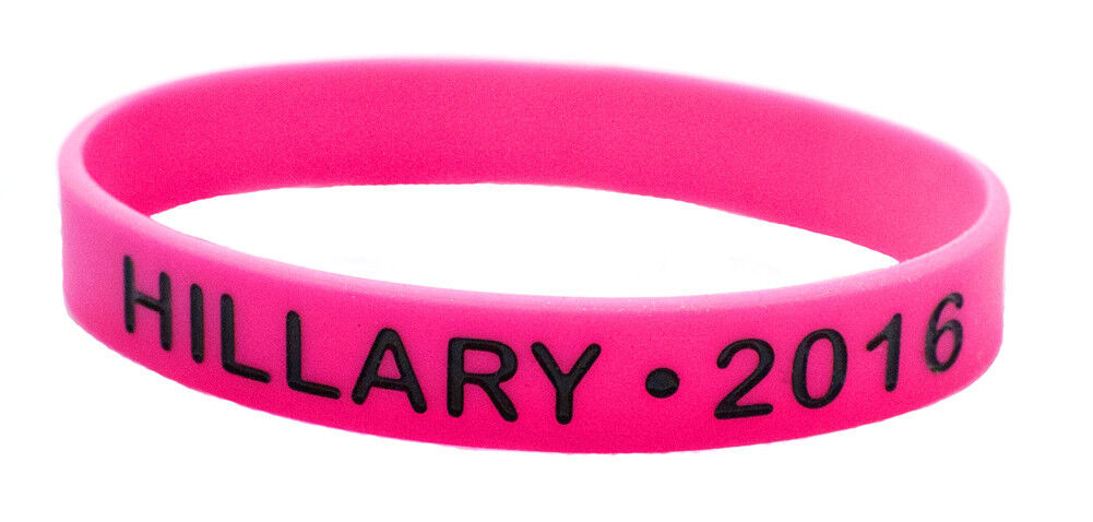 HILLARY CLINTON 2016 FOR PRESIDENT - PINK SILICONE WRISTBAND ELECTION DEMOCRAT