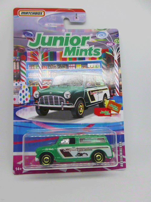 2020 Matchbox Candy Car Series Austin Mini Van Junior Mints 5/6