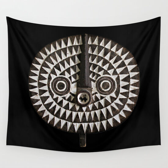 WALL TAPESTRY 51x60~ BOBO BWA SUN MASK ~ COMPELLING EXCLUSIVE AFRICAN ART DESIGN