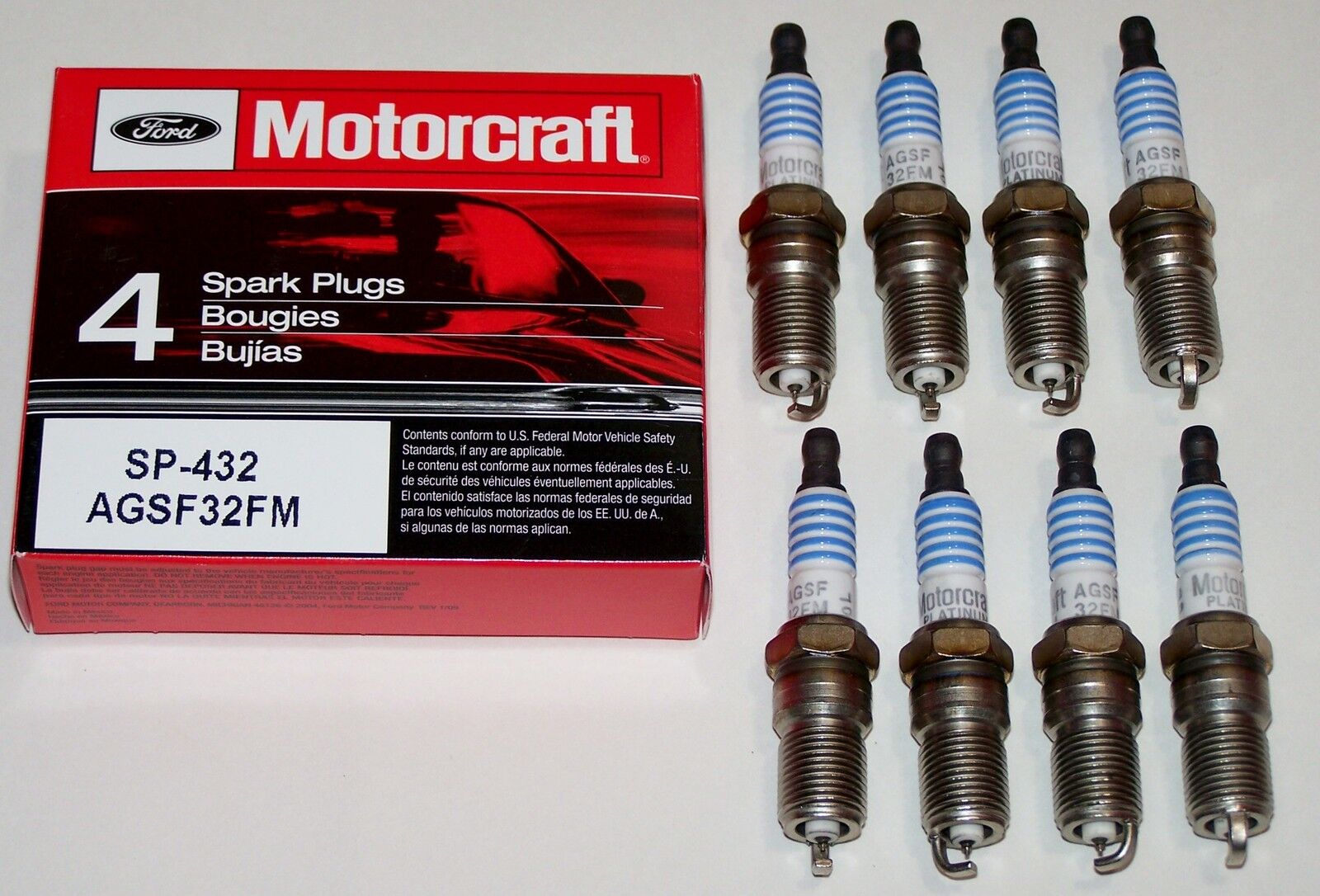 Ford Motorcraft platinum spark plugs 4.6 Mustang F-150 AGSF-32-FM set of eight 8