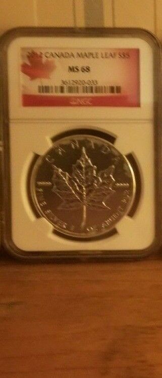 Canada 2012 Maple Leaf label 5 Dollars NGC MS 68 1 oz Silver Coin BU