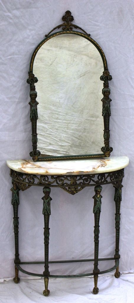Art Nouveau Mirrored Vanity Stand