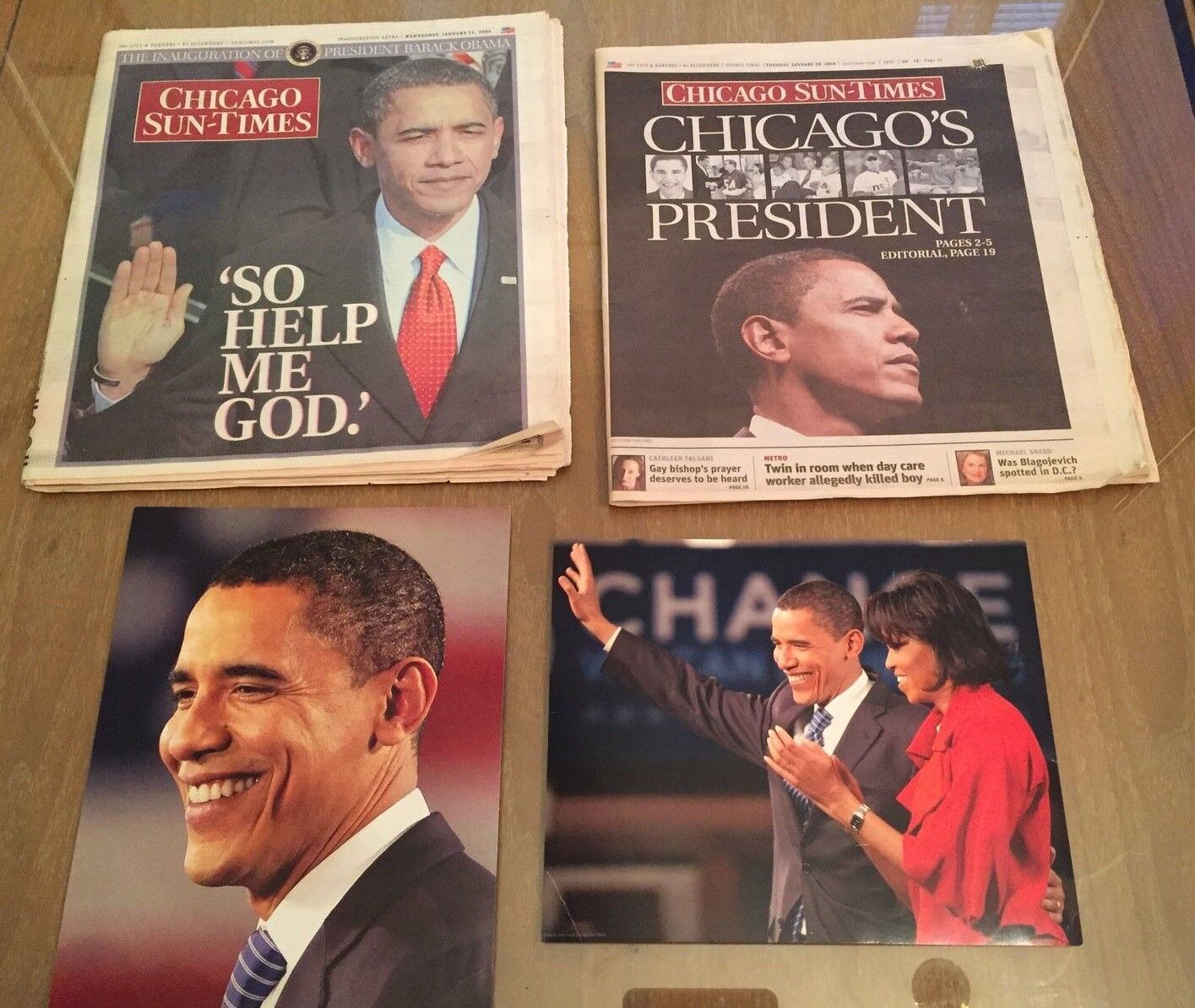 President Barack Obama 2009 inauguration Chicago Sun Times newspapers lot